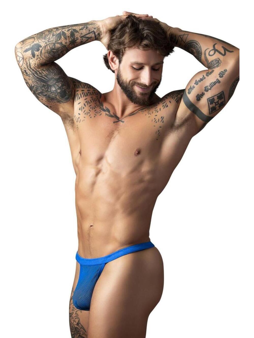 Male Power 449-11C Fishnet 2 G-String Color Royal